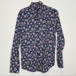 Express Men’s Slim Floral Print Cotton Dress Shirt